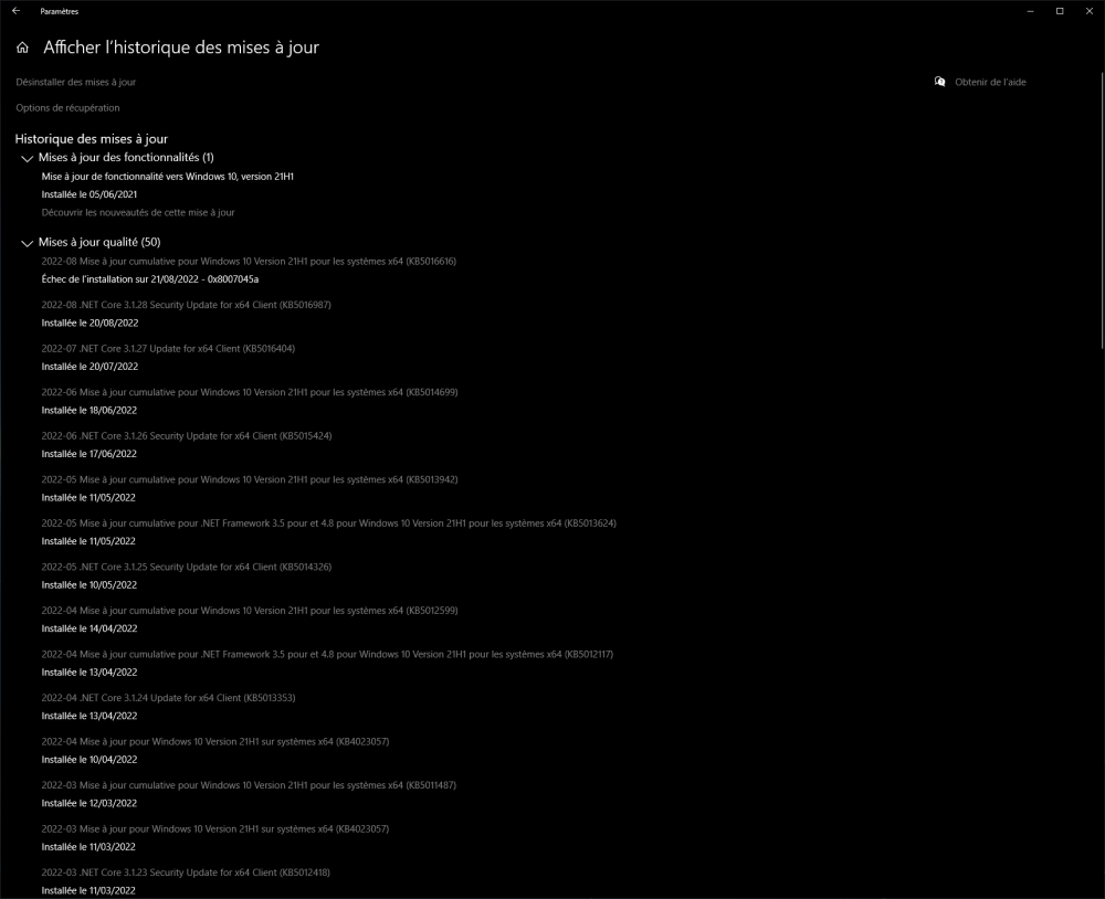 reinstal core erreur 21h1.PNG