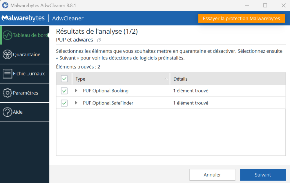 tableau de bord Adwcleaner.png